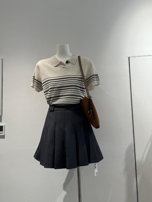 【门店同款】ENJOY秋季条纹拼色POLO领针织 164194577 商品图0