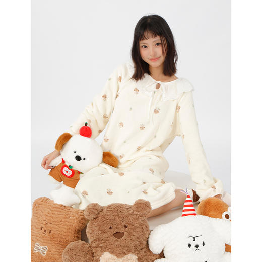 秋冬暖绒毛绒家居服长款睡裙纪念日百货门店同款164899260 商品图1