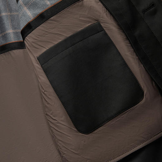 圣得西男士可拆卸内胆夹棉中长夹克2025秋季新款扛皱易打理外套 商品图12