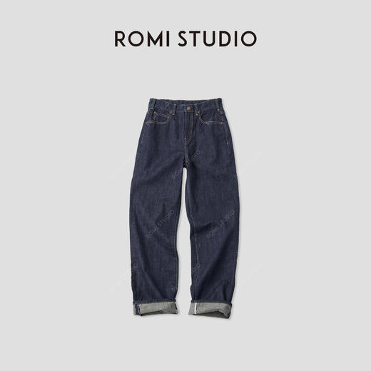 ROMI STUDIO“经典重塑”肌理棉质绣线撞色丹宁牛仔裤RWCSXA4631 商品图2