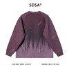 SDSA男士秋冬新款痞帅男装潮牌渐变刺绣图案圆领卫衣百搭复古上衣 商品缩略图4