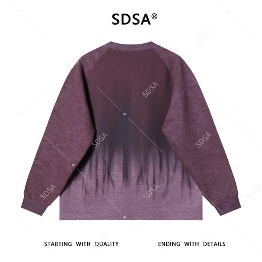 SDSA男士秋冬新款痞帅男装潮牌渐变刺绣图案圆领卫衣百搭复古上衣 商品图4