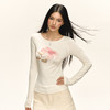 Ariseism 美式复古设计感花花带钻紧身长袖t恤女秋季新款修身上衣 商品缩略图0