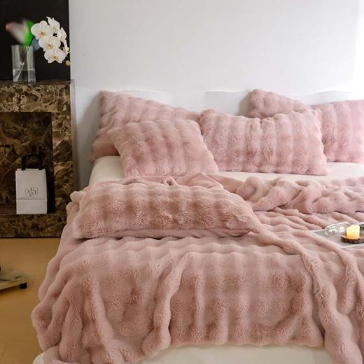 【毛绒盖毯】兔毛绒盖毯秋冬加厚毛毯办公室午休毯沙发盖毯纯色新 商品图2