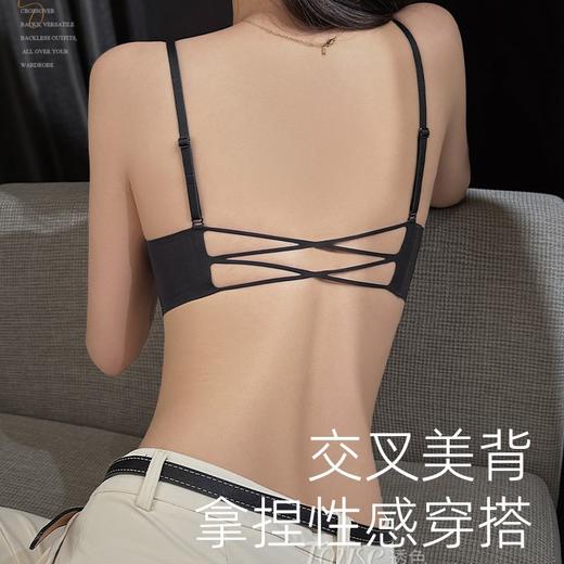 美背内衣女士小胸聚拢薄款防下垂收副乳细肩带背心式性感蕾丝文胸 商品图2