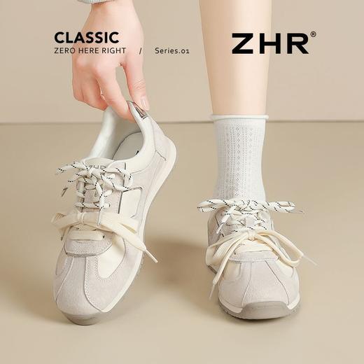 ZHR【头层猪皮】芭蕾风德训鞋女超软平底阿甘鞋复古百搭轻便女鞋 商品图0