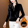 气质加绒打底衫女长袖2025秋冬新款性感V领修身金丝绒内搭小衫潮 商品缩略图2