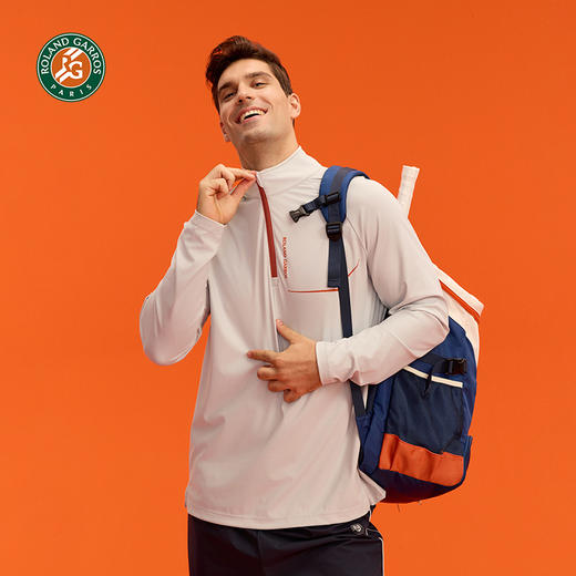 罗兰加洛斯法网运动T恤男款长袖半拉链立领速干透气网球服训练服 商品图1