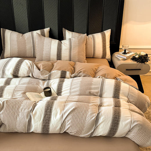 【全棉磨毛60S色织提花四件套】秋冬纯棉A-5336  良品 商品图5