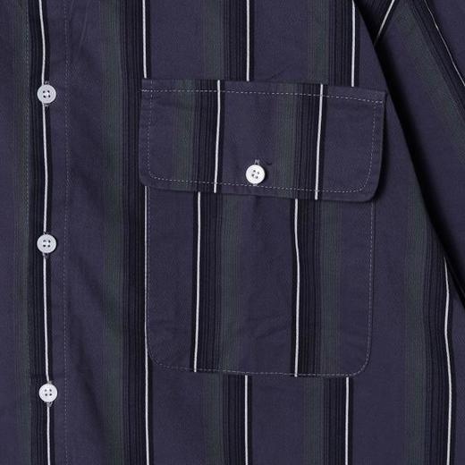 31153SDSA男士秋冬新款痞帅男装韩版经典条纹撞色翻领长袖衬衫百搭时尚 商品图3