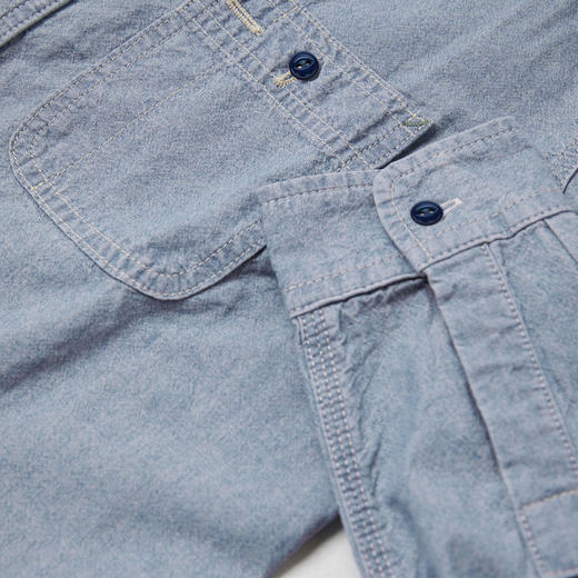 ROMI STUDIO"长期主义"复古做旧棉质绣标工装牛仔衬衣RWCAST5908 商品图4