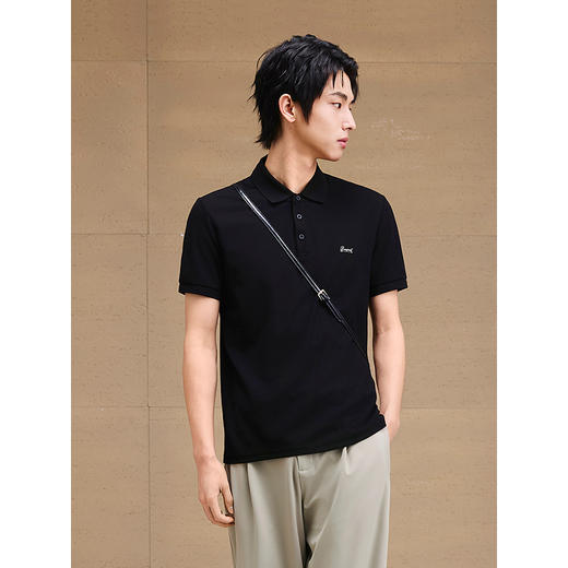 GXG男装 醋酸凉感刺绣polo衫男商务休闲上衣短袖T恤 25夏新品 商品图3