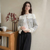 西遇韩系简约长袖条纹针织衫女秋季休闲通勤减龄短外套上衣V3051187 商品缩略图2