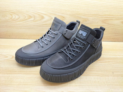 秋冬新款豪行13492910街头时尚潮流高帮男鞋板鞋休闲短靴单鞋 商品图3