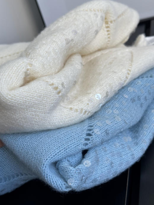 波光粼粼感镂空亮片浣熊羊毛衫 商品图8