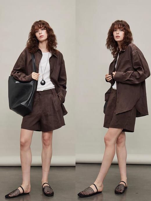 早秋特定颜色老钱风天丝亚麻衬衫 商品图0