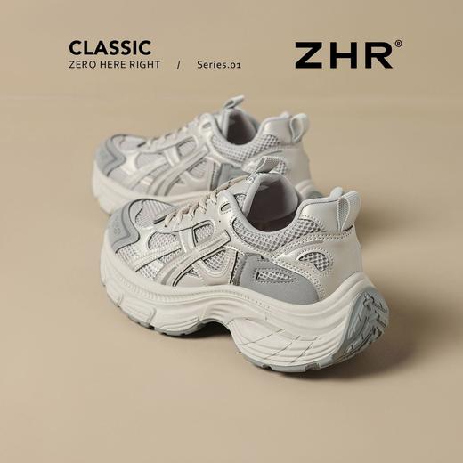 ZHR复古厚底6cm老爹鞋女鞋2025秋季网面透气运动鞋轻便增高休闲鞋 商品图3