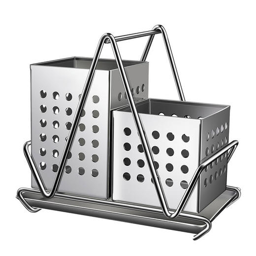 【跨境出口筷子笼】304不锈钢餐具收纳架多用途加厚可沥水置物架家用便携厨具整理架 商品图4