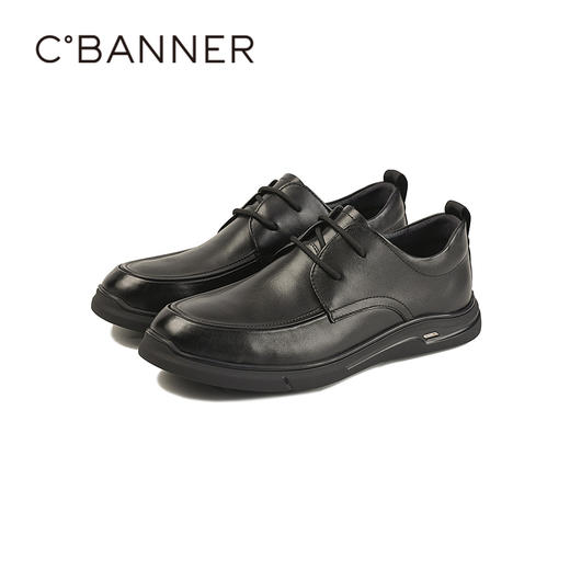 千百度秋季穿脱方便 有设计感商务休闲男鞋A25409121 商品图4