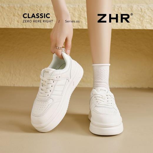 ZHR【厚底4CM】超轻小白鞋女鞋春秋款网洞透气运动休闲鞋轻便板鞋 商品图3