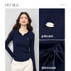 【内购】【含绵羊毛】多色可选简约通勤polo领修身弹力坑条软糯长袖针织衫-W53HL3519 商品缩略图3