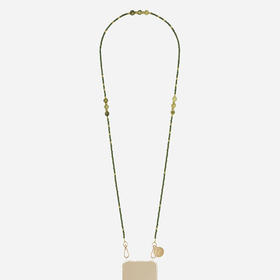 北京仓｜La Coque Française-Iris-绿色 玻璃珠 长款 手机链［法国设计师］