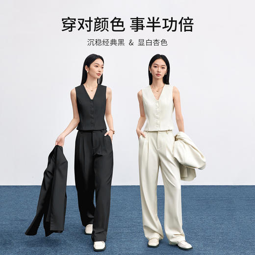 【内购】尚都比拉方门襟设计面试职业正装通勤职场穿搭西装马夹女-153JA2259 商品图4