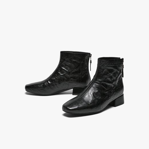 【云粉节】BF楼百思图2025冬季新款气质法式及踝靴羊皮靴粗跟女短靴BN889DD5吊牌价1099.现价550 商品图4