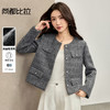【内购】【含绵羊毛】优雅通勤圆领金属扣亮丝粗花呢小香风短款垫肩厚外套-153WA8659 商品缩略图0