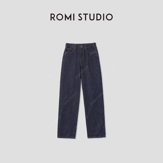 ROMI STUDIO“经典重塑”肌理棉质绣线撞色丹宁牛仔裤RWCSXA4631 商品图3
