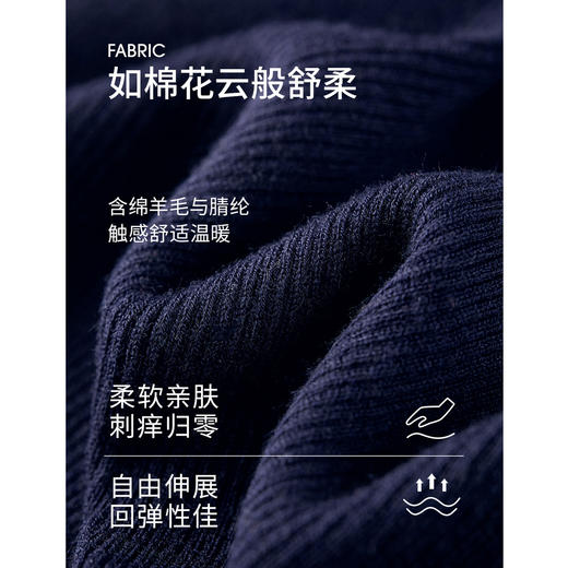 【内购】【含绵羊毛】多色可选简约通勤polo领修身弹力坑条软糯长袖针织衫-W53HL3519 商品图4