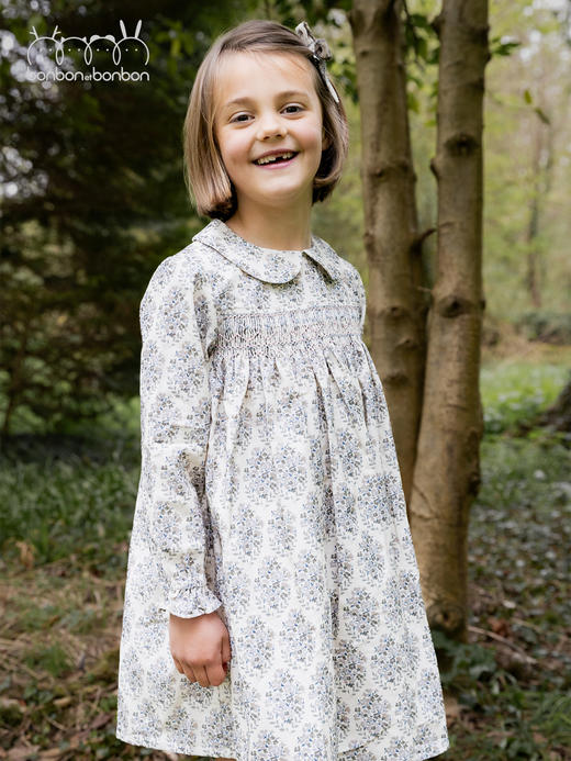 复古打揽碎花连衣裙 商品图3