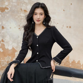 奢姿大码女装2025秋季减龄花边设计V领衬衫胖妹妹时尚百搭上衣9953194269