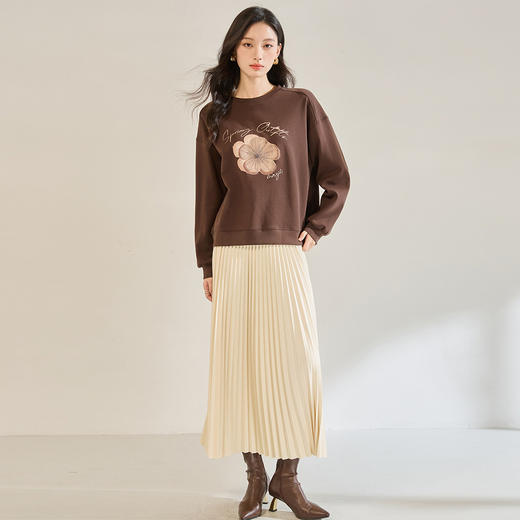 「高货sh」全新升级【铂金会员238/天猫319/差价81】(14523)洛诗琳新款立体绣花朵套头外衣2025秋季通勤圆领长袖上衣 商品图4