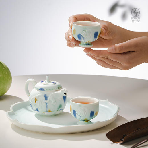 万仟堂陕历博联名款五代莲香·成套陶瓷茶具 商品图4