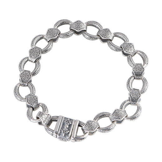 【鼎风‌】S925银复古做旧宽版男款手链【SCH-CK40160-2】 商品图4