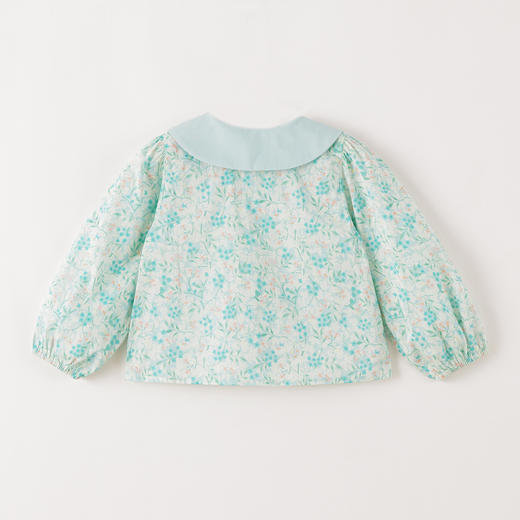 马克珍妮女童娃娃领盘扣纯棉碎花衬衫2025年秋冬新款551918 商品图1