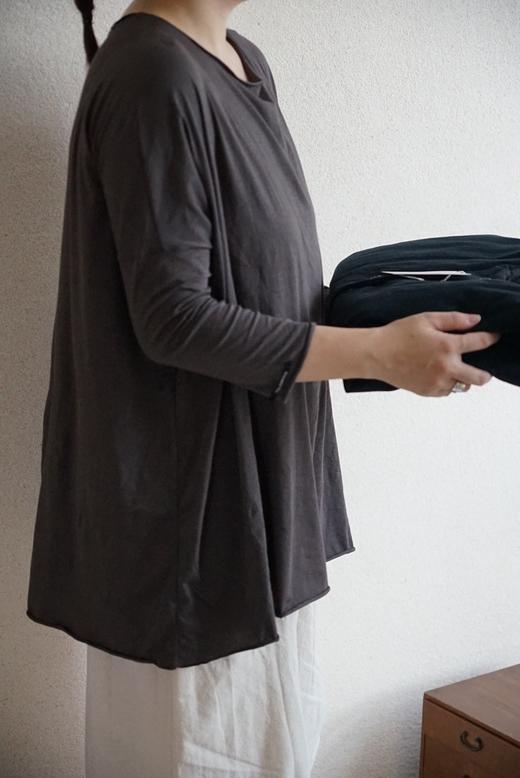 ALBUM DI FAMIGLIA 黑/深灰色可选圆领上衣T恤 商品图5