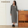 Famecoco文艺范圆领纯色简约时尚O型百搭连衣裙春秋款FAB6FA030 商品缩略图2