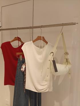 【门店同款】ENJOY秋季斜扣褶皱飞袖针织 164194745