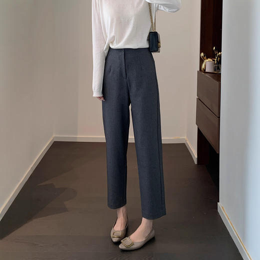 品质通勤系列！2025高腰宽松藏肉垂感显瘦休闲直筒烟管裤西裤秋！ 商品图0