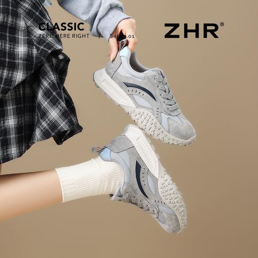 ZHR则则增高德训鞋2025新款厚底复古运动复古软底休闲阿甘鞋 商品图5