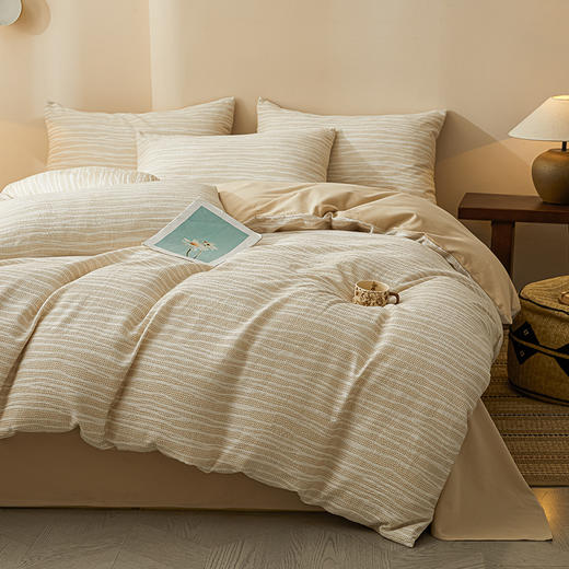 【纯棉提花三层纱四件套】全棉三层纱四件套提花纯棉磨毛套件民宿床品套件床单 商品图11