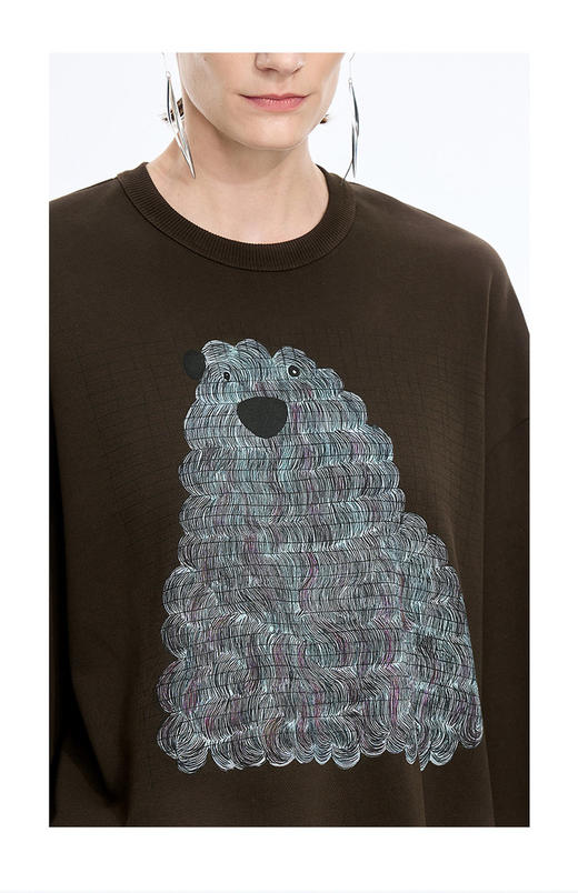 【高品质私服】【JN狗狗图案套头深褐色卫衣】自带高级哑光质感 显瘦慵懒G1565-CC【无标出货 介意慎拍】 商品图7