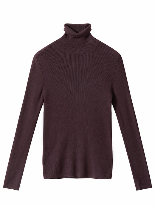 23区日系春季通勤修身纯羊毛高领套头针织毛衣内搭编织衫商场同款 商品图2