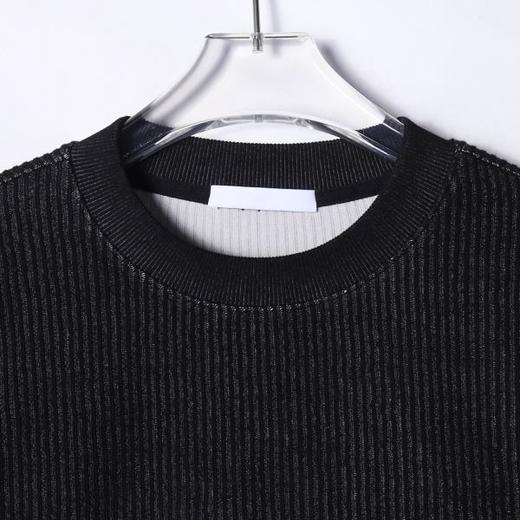 51885SDSA男士秋冬新款痞帅男装韩版竖纹圆领长袖T恤简约情侣时尚上衣 商品图2