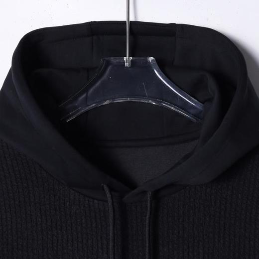 D1379SDSA男士秋冬新款痞帅男装纯色拼接不规则抽绳连帽卫衣显瘦百搭 商品图2