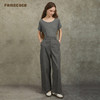 Famecoco设计师款中性风阔腿裤纯棉百搭高腰休闲裤长裤FAC6GA017 商品缩略图4