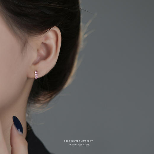 【闪光少女】S925纯银彩色锆石耳环【YXS-E5783】 商品图3