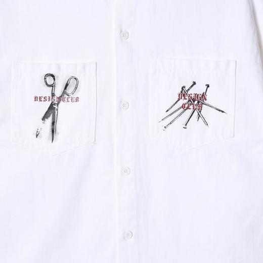 J9815SDSA男士秋冬新款痞帅男装潮牌剪刀印花衬衣衬衫简约宽松时尚衬衣 商品图3